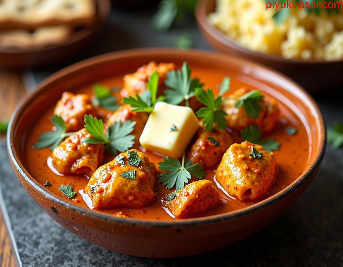 butter chicken in a plate
